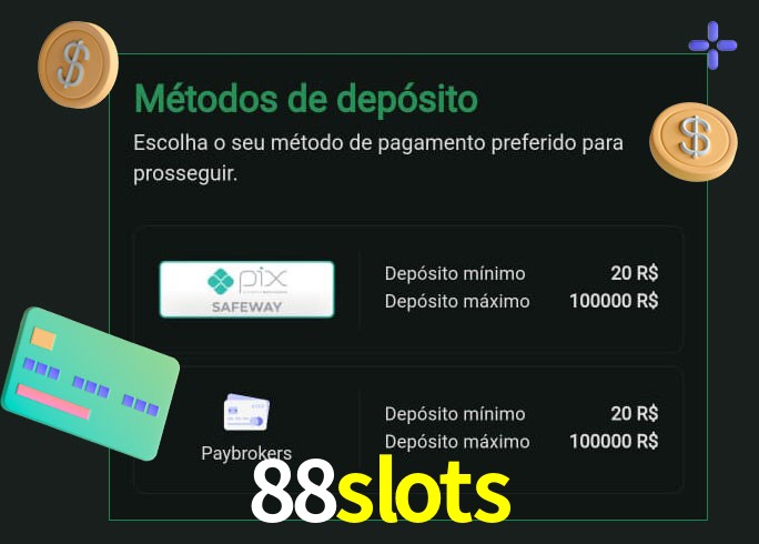O cassino 88slots oferece uma grande variedade de métodos de pagamento